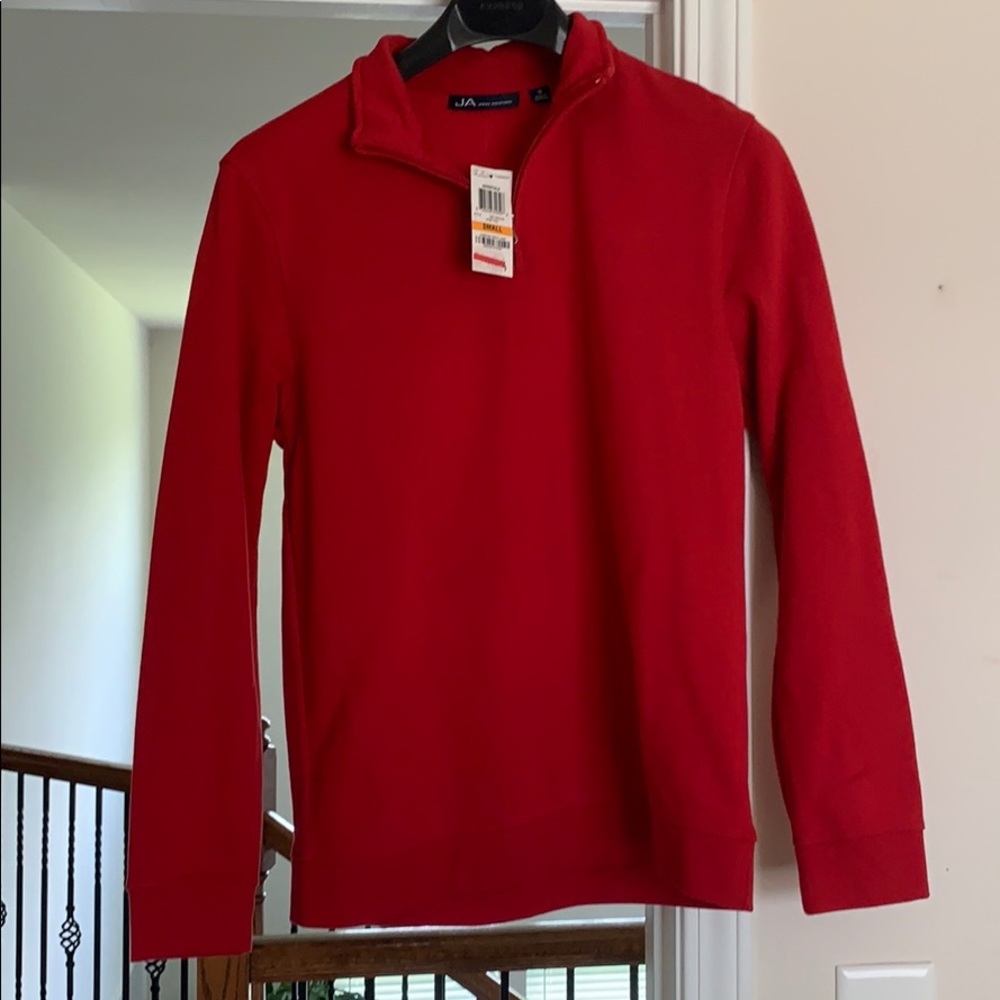 John Ashford NEW 1/4 Zip Red Pullover